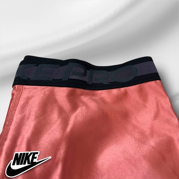 NIKE Pro High Rise Leggings DA0570-671 Canyon Rust Metallic link logo band - Picture 4 of 9